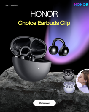Dark Modern Business Report Presentation Device Product Mockup Instagram Post HONOR Choice Earbuds Clip